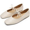 image:imageDREAM PAIRS Womens Ballet Mary Jane Flats  Square Toe Slip on Ballet Flats for Womenwith Bow Dressy Comfortable for Casual Daily Work Office ShoesBeige