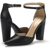 image:imageDREAM PAIRS Womens Coco High Heels Chunky Pumps  Pointed Closed Toe Ankle Strap Block Pumps Wedding Dress Shoes for WomenBlackPu
