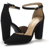 image:imageDREAM PAIRS Womens Coco High Heels Chunky Pumps  Pointed Closed Toe Ankle Strap Block Pumps Wedding Dress Shoes for WomenBlackSuede