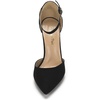 image:imageDREAM PAIRS Womens Coco High Heels Chunky Pumps  Pointed Closed Toe Ankle Strap Block Pumps Wedding Dress Shoes for WomenBlackSuede