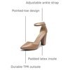 image:imageDREAM PAIRS Womens Coco High Heels Chunky Pumps  Pointed Closed Toe Ankle Strap Block Pumps Wedding Dress Shoes for WomenNudePu