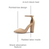 image:imageDREAM PAIRS Womens Coco High Heels Chunky Pumps  Pointed Closed Toe Ankle Strap Block Pumps Wedding Dress Shoes for WomenNudeSuede