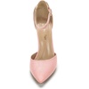 image:imageDREAM PAIRS Womens Coco High Heels Chunky Pumps  Pointed Closed Toe Ankle Strap Block Pumps Wedding Dress Shoes for WomenPinkSuede