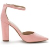 image:imageDREAM PAIRS Womens Coco High Heels Chunky Pumps  Pointed Closed Toe Ankle Strap Block Pumps Wedding Dress Shoes for WomenPinkSuede