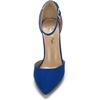 image:imageDREAM PAIRS Womens Coco High Heels Chunky Pumps  Pointed Closed Toe Ankle Strap Block Pumps Wedding Dress Shoes for WomenRoyalBlue