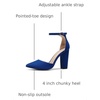 image:imageDREAM PAIRS Womens Coco High Heels Chunky Pumps  Pointed Closed Toe Ankle Strap Block Pumps Wedding Dress Shoes for WomenRoyalBlue