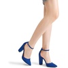 image:imageDREAM PAIRS Womens Coco High Heels Chunky Pumps  Pointed Closed Toe Ankle Strap Block Pumps Wedding Dress Shoes for WomenRoyalBlue