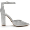 image:imageDREAM PAIRS Womens Coco High Heels Chunky Pumps  Pointed Closed Toe Ankle Strap Block Pumps Wedding Dress Shoes for WomenSilverGlitter