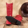 image:imageDREAM PAIRS Womens Cowboy Cowgirl Western Boots  Mid Calf Classic comfort pointed Toe boots for women low chunky heel for country music festivals theme partyRed