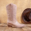 image:imageDREAM PAIRS Womens Cowboy Cowgirl Western Boots  Mid Calf Classic comfort pointed Toe boots for women low chunky heel for country music festivals theme partyPink