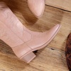 image:imageDREAM PAIRS Womens Cowboy Cowgirl Western Boots  Mid Calf Classic comfort pointed Toe boots for women low chunky heel for country music festivals theme partyPink