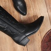 image:imageDREAM PAIRS Womens Cowboy Cowgirl Western Boots  Mid Calf Classic comfort pointed Toe boots for women low chunky heel for country music festivals theme partyBlack