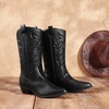 image:imageDREAM PAIRS Womens Cowboy Cowgirl Western Boots  Mid Calf Classic comfort pointed Toe boots for women low chunky heel for country music festivals theme partyBlack
