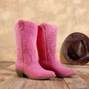 image:imageDREAM PAIRS Womens Cowboy Cowgirl Western Boots  Mid Calf Classic comfort pointed Toe boots for women low chunky heel for country music festivals theme partyHot Pink