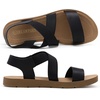 image:imageDREAM PAIRS Womens Elastic Ankle Strap Flat Sandals  Womens Comfortable Open Toe Elastic Crossbelt Slipon Flat Summer Sandals Casual WearBlack