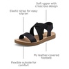 image:imageDREAM PAIRS Womens Elastic Ankle Strap Flat Sandals  Womens Comfortable Open Toe Elastic Crossbelt Slipon Flat Summer Sandals Casual WearBlack