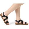 image:imageDREAM PAIRS Womens Elastic Ankle Strap Flat Sandals  Womens Comfortable Open Toe Elastic Crossbelt Slipon Flat Summer Sandals Casual WearBlack