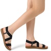 image:imageDREAM PAIRS Womens Elastic Ankle Strap Flat Sandals  Womens Comfortable Open Toe Elastic Crossbelt Slipon Flat Summer Sandals Casual WearBlack1