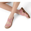 image:imageDREAM PAIRS Womens Elastic Ankle Strap Flat Sandals  Womens Comfortable Open Toe Elastic Crossbelt Slipon Flat Summer Sandals Casual WearBlush