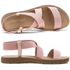 image:imageDREAM PAIRS Womens Elastic Ankle Strap Flat Sandals  Womens Comfortable Open Toe Elastic Crossbelt Slipon Flat Summer Sandals Casual WearBlush