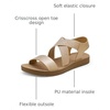 image:imageDREAM PAIRS Womens Elastic Ankle Strap Flat Sandals  Womens Comfortable Open Toe Elastic Crossbelt Slipon Flat Summer Sandals Casual WearGold