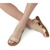image:imageDREAM PAIRS Womens Elastic Ankle Strap Flat Sandals  Womens Comfortable Open Toe Elastic Crossbelt Slipon Flat Summer Sandals Casual WearGold