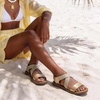 image:imageDREAM PAIRS Womens Elastic Ankle Strap Flat Sandals  Womens Comfortable Open Toe Elastic Crossbelt Slipon Flat Summer Sandals Casual WearGold