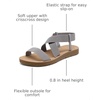 image:imageDREAM PAIRS Womens Elastic Ankle Strap Flat Sandals  Womens Comfortable Open Toe Elastic Crossbelt Slipon Flat Summer Sandals Casual WearGrey