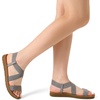 image:imageDREAM PAIRS Womens Elastic Ankle Strap Flat Sandals  Womens Comfortable Open Toe Elastic Crossbelt Slipon Flat Summer Sandals Casual WearGrey