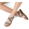 image:imageDREAM PAIRS Womens Elastic Ankle Strap Flat Sandals  Womens Comfortable Open Toe Elastic Crossbelt Slipon Flat Summer Sandals Casual WearGrey