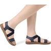 image:imageDREAM PAIRS Womens Elastic Ankle Strap Flat Sandals  Womens Comfortable Open Toe Elastic Crossbelt Slipon Flat Summer Sandals Casual WearNavy