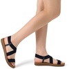 image:imageDREAM PAIRS Womens Elastic Ankle Strap Flat Sandals  Womens Comfortable Open Toe Elastic Crossbelt Slipon Flat Summer Sandals Casual WearNavy1