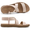 image:imageDREAM PAIRS Womens Elastic Ankle Strap Flat Sandals  Womens Comfortable Open Toe Elastic Crossbelt Slipon Flat Summer Sandals Casual WearNude