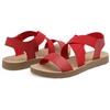 image:imageDREAM PAIRS Womens Elastic Ankle Strap Flat Sandals  Womens Comfortable Open Toe Elastic Crossbelt Slipon Flat Summer Sandals Casual WearRed
