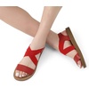 image:imageDREAM PAIRS Womens Elastic Ankle Strap Flat Sandals  Womens Comfortable Open Toe Elastic Crossbelt Slipon Flat Summer Sandals Casual WearRed