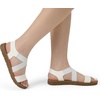 image:imageDREAM PAIRS Womens Elastic Ankle Strap Flat Sandals  Womens Comfortable Open Toe Elastic Crossbelt Slipon Flat Summer Sandals Casual WearWhite