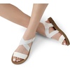 image:imageDREAM PAIRS Womens Elastic Ankle Strap Flat Sandals  Womens Comfortable Open Toe Elastic Crossbelt Slipon Flat Summer Sandals Casual WearWhite