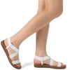 image:imageDREAM PAIRS Womens Elastic Ankle Strap Flat Sandals  Womens Comfortable Open Toe Elastic Crossbelt Slipon Flat Summer Sandals Casual WearWhite1
