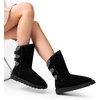 image:imageDREAM PAIRS Womens Mid Calf Winter Snow Boots  Warmth Faux Fur Lining Dual Adjustable Buckle Straps EVA Rubber Treaded OutsoleBlack