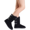 image:imageDREAM PAIRS Womens Mid Calf Winter Snow Boots  Warmth Faux Fur Lining Dual Adjustable Buckle Straps EVA Rubber Treaded OutsoleBlack