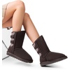image:imageDREAM PAIRS Womens Mid Calf Winter Snow Boots  Warmth Faux Fur Lining Dual Adjustable Buckle Straps EVA Rubber Treaded OutsoleBrown