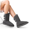 image:imageDREAM PAIRS Womens Mid Calf Winter Snow Boots  Warmth Faux Fur Lining Dual Adjustable Buckle Straps EVA Rubber Treaded OutsoleGrey