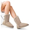 image:imageDREAM PAIRS Womens Mid Calf Winter Snow Boots  Warmth Faux Fur Lining Dual Adjustable Buckle Straps EVA Rubber Treaded OutsoleSand