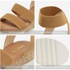 image:imageDREAM PAIRS Womens Open Toe Elastic Platform Wedge Sandals  Lightweight flatform sandals with a cushioned footbed for walking vacations shopping and allday comfortCamel