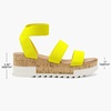 image:imageDREAM PAIRS Womens Open Toe Elastic Platform Wedge Sandals  Lightweight flatform sandals with a cushioned footbed for walking vacations shopping and allday comfortNeonLime