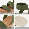 image:imageDREAM PAIRS Womens Open Toe Elastic Platform Wedge Sandals  Lightweight flatform sandals with a cushioned footbed for walking vacations shopping and allday comfortArmy Green
