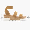 image:imageDREAM PAIRS Womens Open Toe Elastic Platform Wedge Sandals  Lightweight flatform sandals with a cushioned footbed for walking vacations shopping and allday comfortCamel