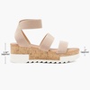 image:imageDREAM PAIRS Womens Open Toe Elastic Platform Wedge Sandals  Lightweight flatform sandals with a cushioned footbed for walking vacations shopping and allday comfortNude