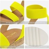 image:imageDREAM PAIRS Womens Open Toe Elastic Platform Wedge Sandals  Lightweight flatform sandals with a cushioned footbed for walking vacations shopping and allday comfortNeonLime