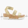 image:imageDREAM PAIRS Womens Open Toe Elastic Platform Wedge Sandals  Lightweight flatform sandals with a cushioned footbed for walking vacations shopping and allday comfortGold